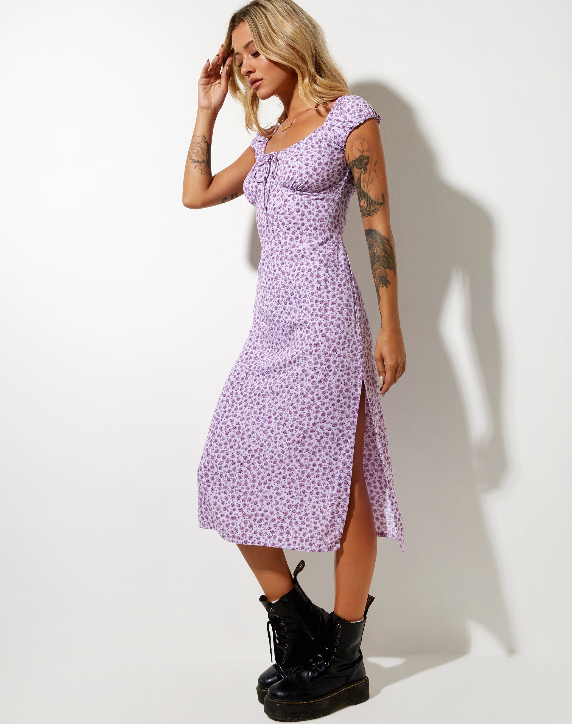 Immagine di Lona Midi Dress in Ditsy Rose Lilac