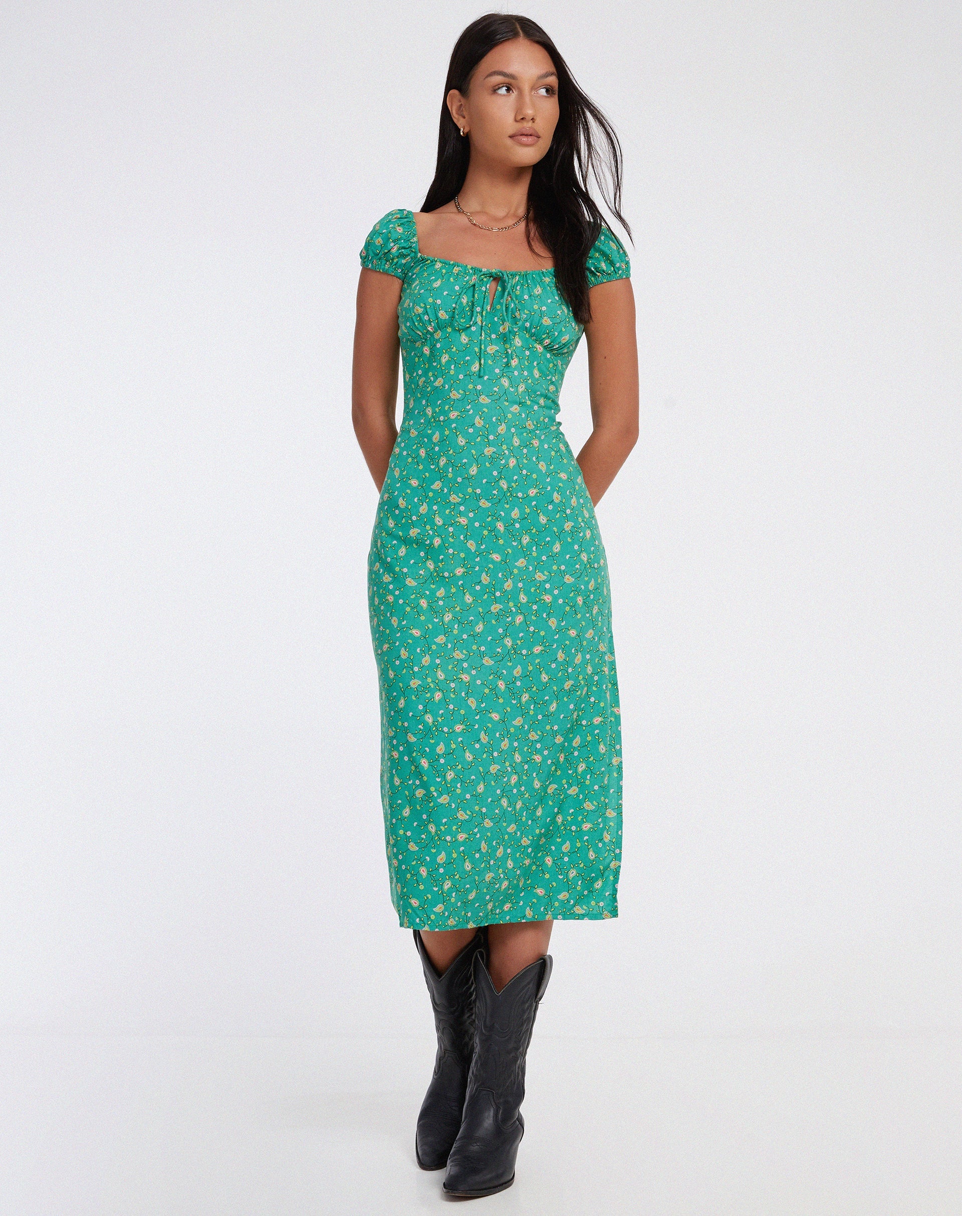 Immagine di Lona Midi Dress in Paisley Fun Green