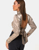 Immagine di Lona Top a manica lunga in satin Taupe