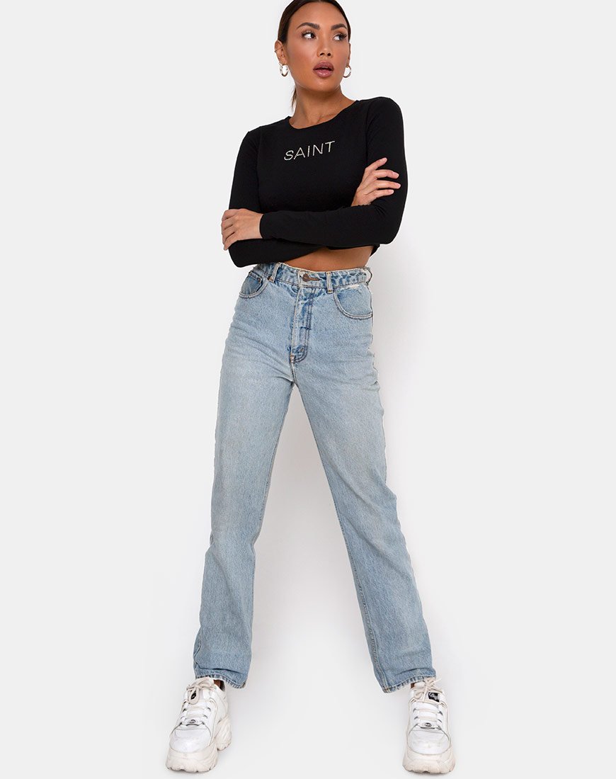 Immagine di Londy Top in nero Saint Hot Fix