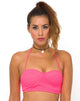 Immagine di Motel Longline Bikini Top in Rosa Neon