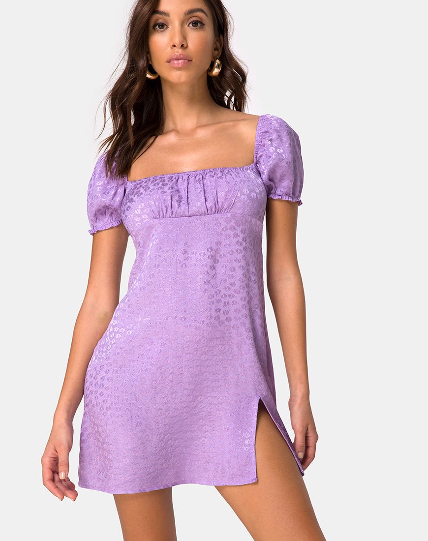 Mini abito Lonma in raso Ditsy Rose Lavender