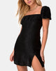 Immagine di Lonma Mini Dress in raso nero ghepardo