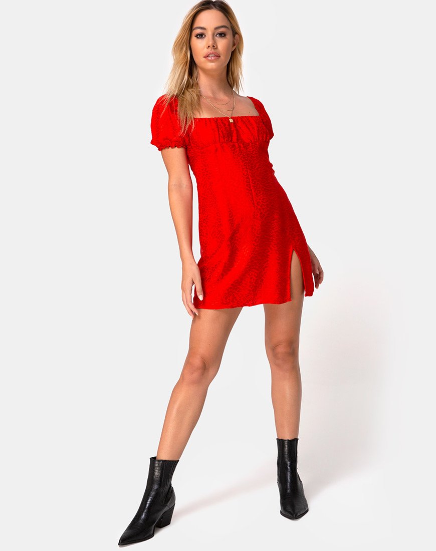 Immagine dell'abito Lonma in raso rosso ghepardo