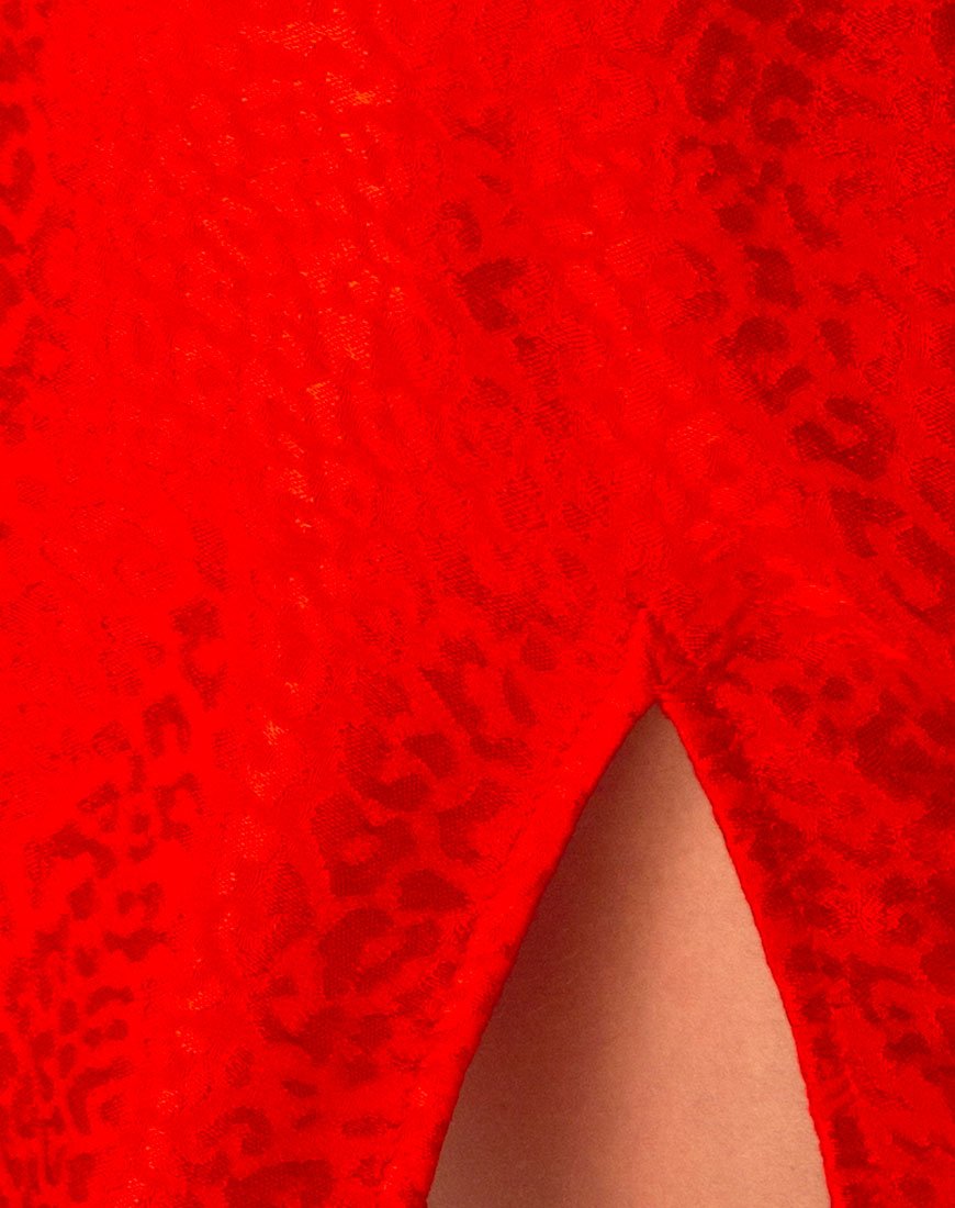 Immagine dell'abito Lonma in raso rosso ghepardo