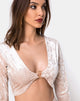 Immagine di Lorya Crop Top in velluto schiacciato crema