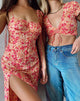 Immagine di Lotie Midi Dress in Fiore Selvatico Scuro Cantalupo