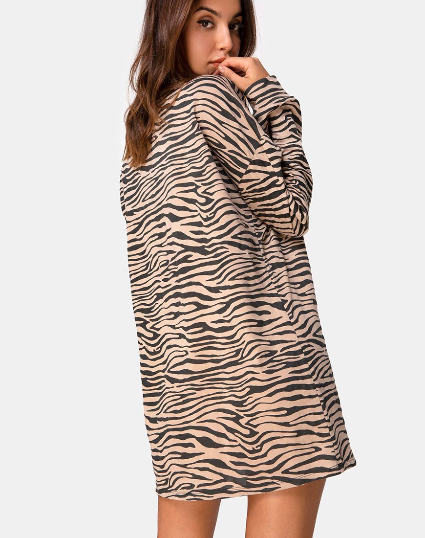 Immagine di Lotsun Vestito a maglione anni '90 Zebra Taupe