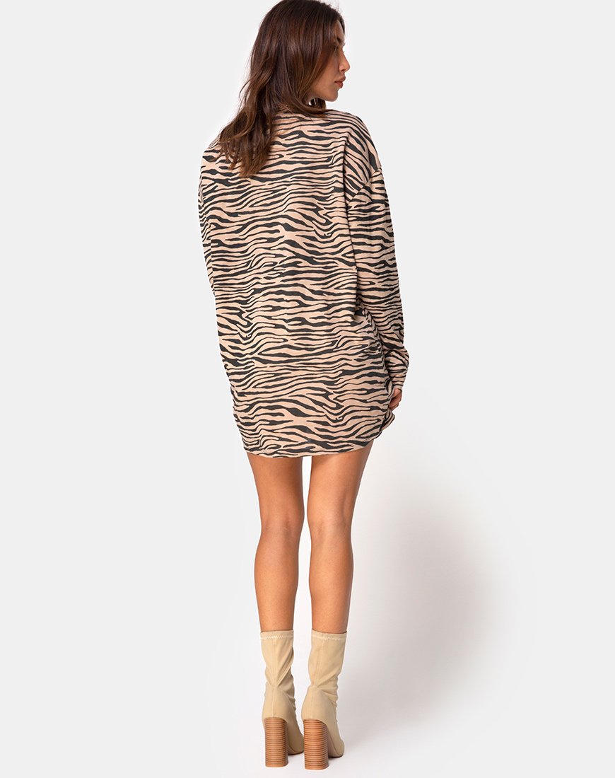 Immagine di Lotsun Vestito a maglione anni '90 Zebra Taupe