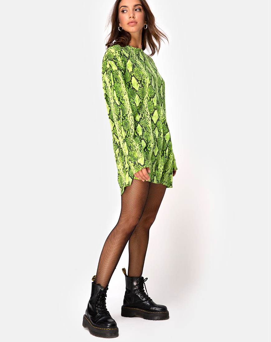 Immagine di Lotsun Jumper Dress in Snake Lime