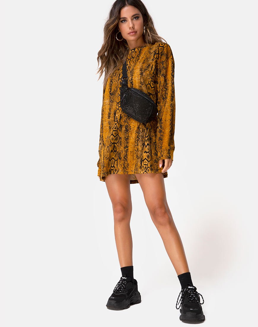 Immagine di Lotsun Abito a maglione in serpente senape