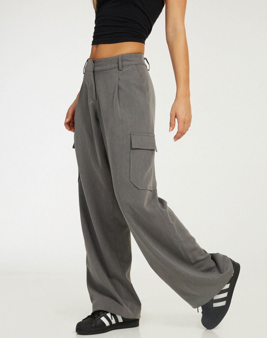 Abba Cargo a vita bassa in Charcoal