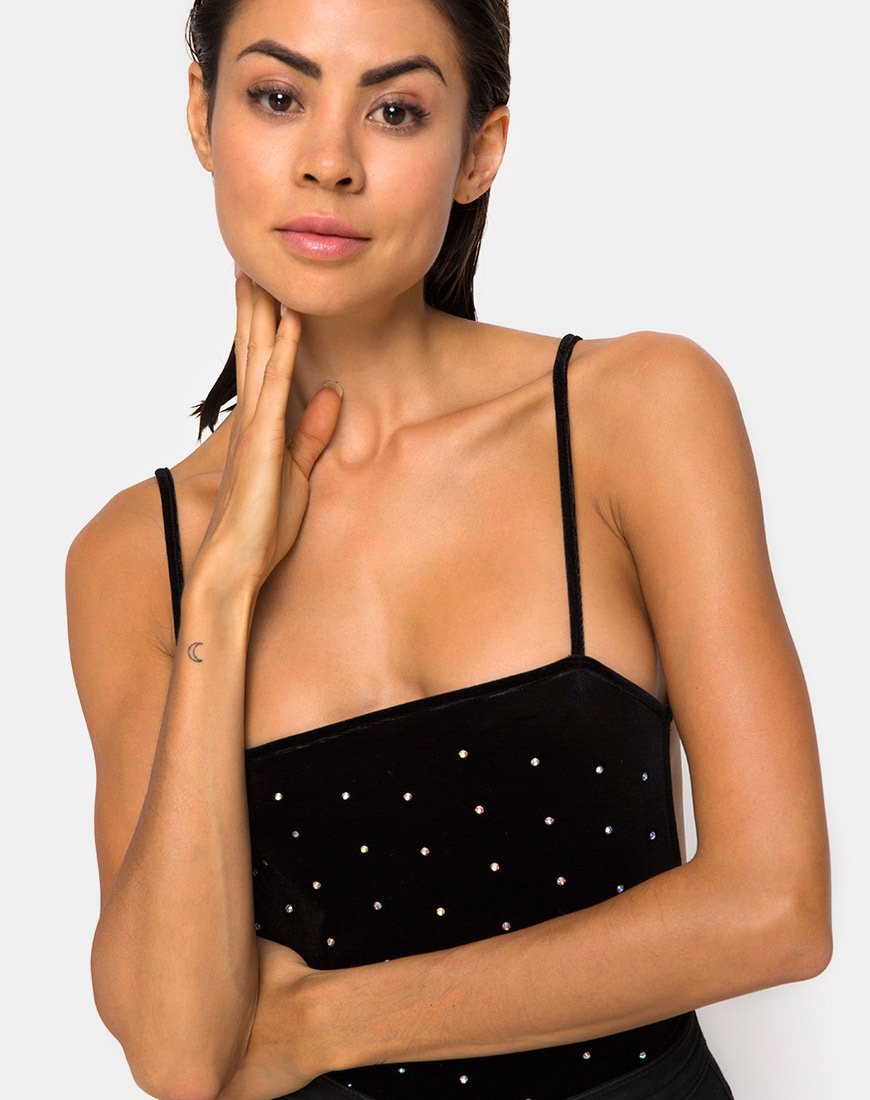 Corpetto Lucia in nero diamante