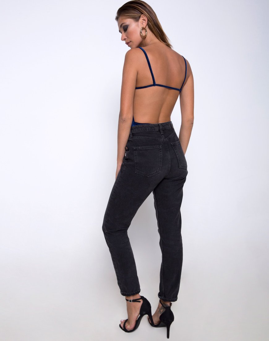 Immagine di Lucia, corpetto in velluto navy