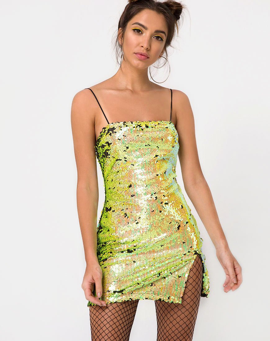 Lucky - Vestito Bodycon in paillettes nero agrumi
