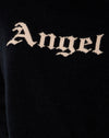 Maglia nera con angelo in crema