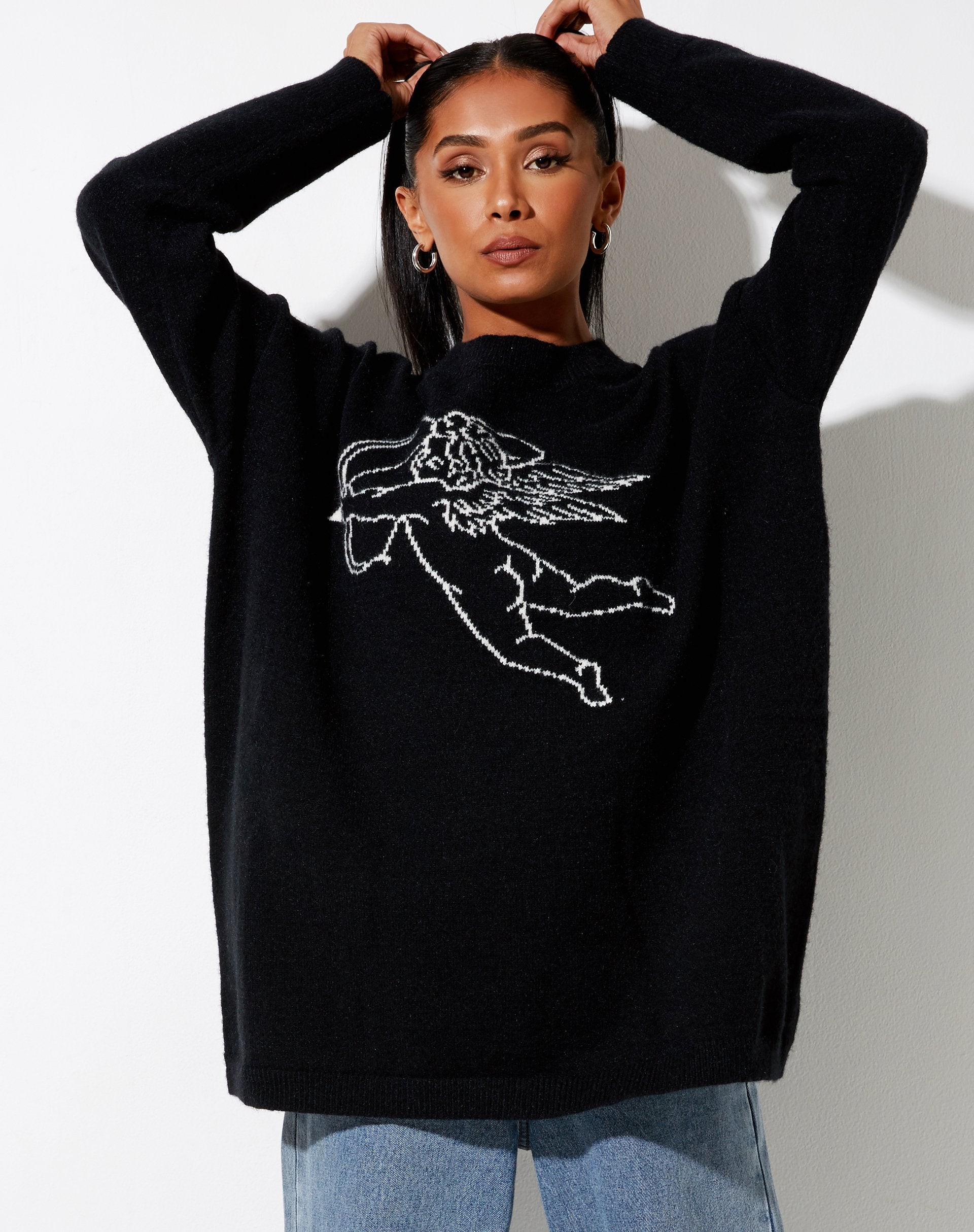 Immagine di Lulees Jumper in maglia nera Cherub Ivory