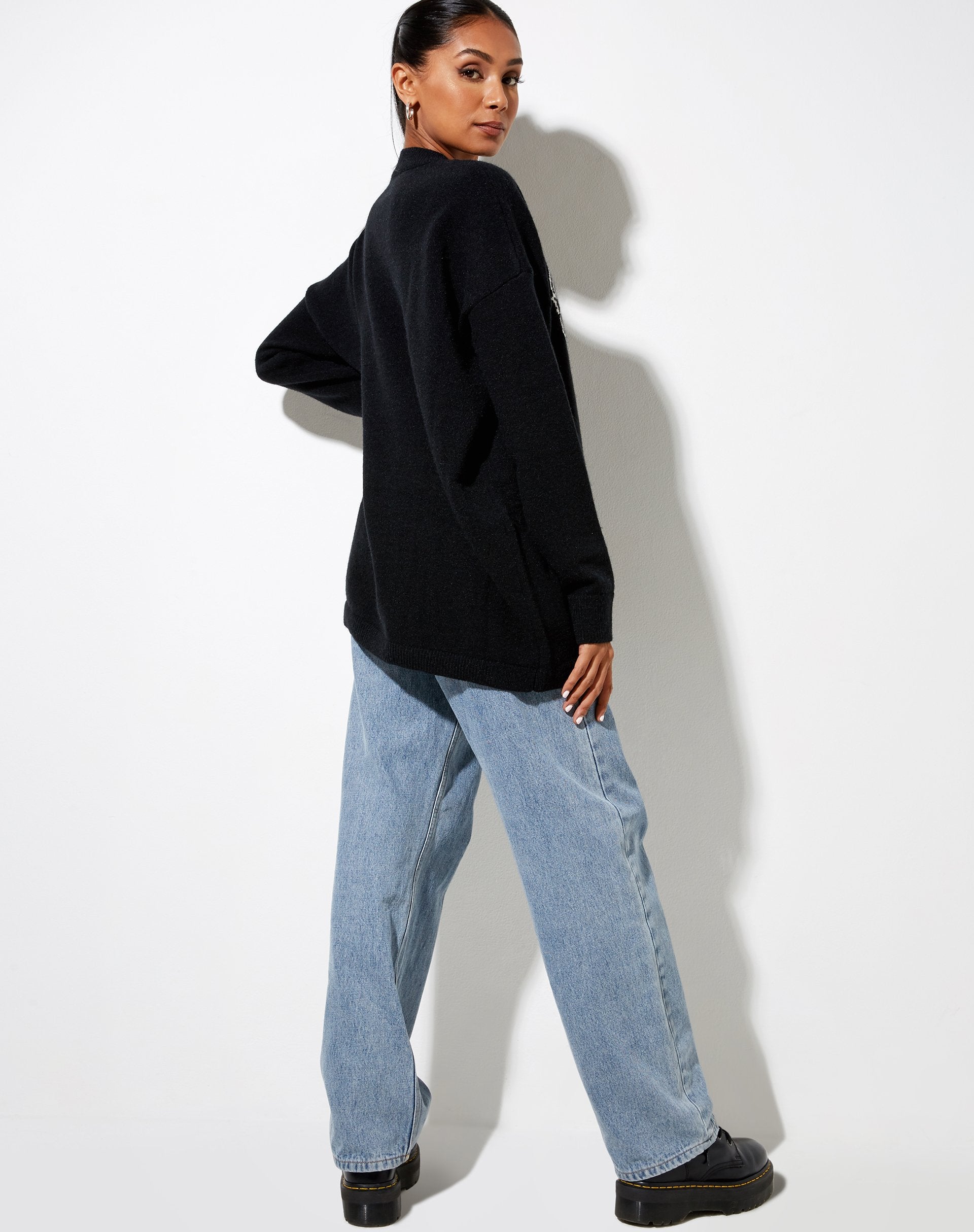 Immagine di Lulees Jumper in maglia nera Cherub Ivory