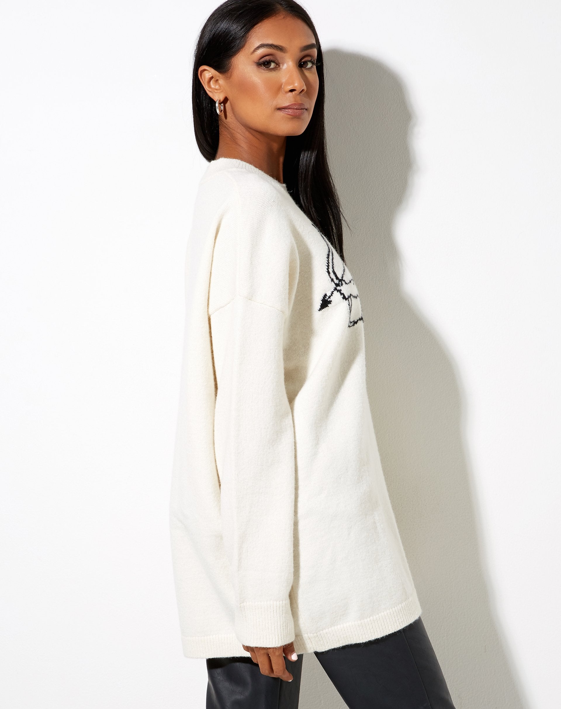 Immagine di Lulees Jumper in maglia avorio cherubino nero