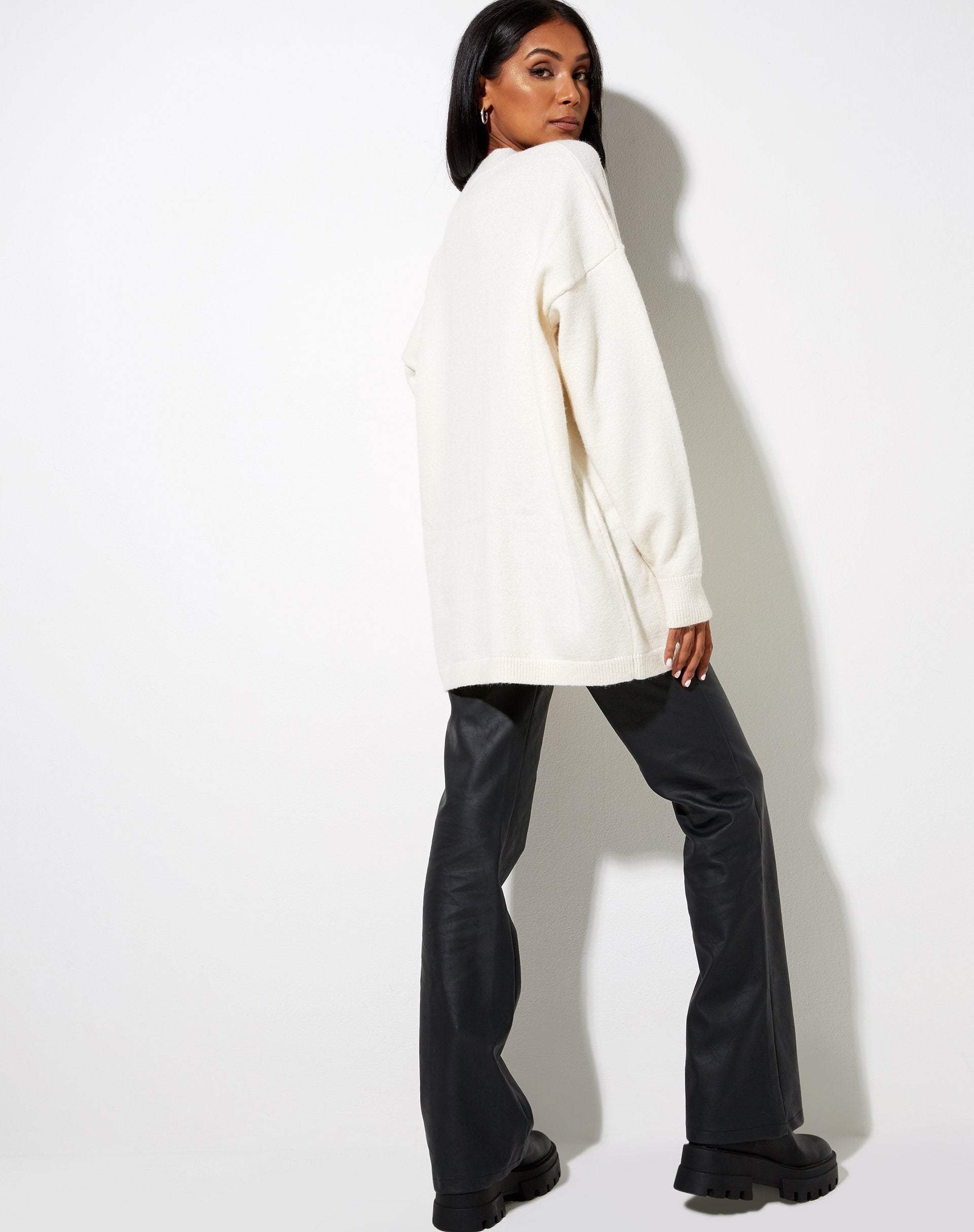Immagine di Lulees Jumper in maglia avorio cherubino nero