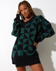 Immagine di Lulees Jumper in Geo Nero e Verde Grande