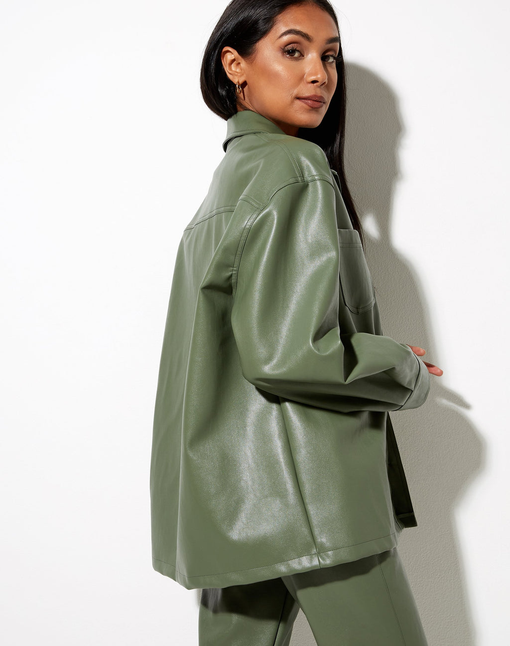 Camicia da boscaiolo in verde Pu