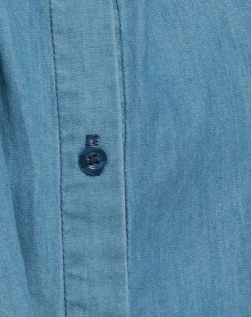 Immagine di Lyset - Vestito con ritaglio in Denim Chambray lavato in estate
