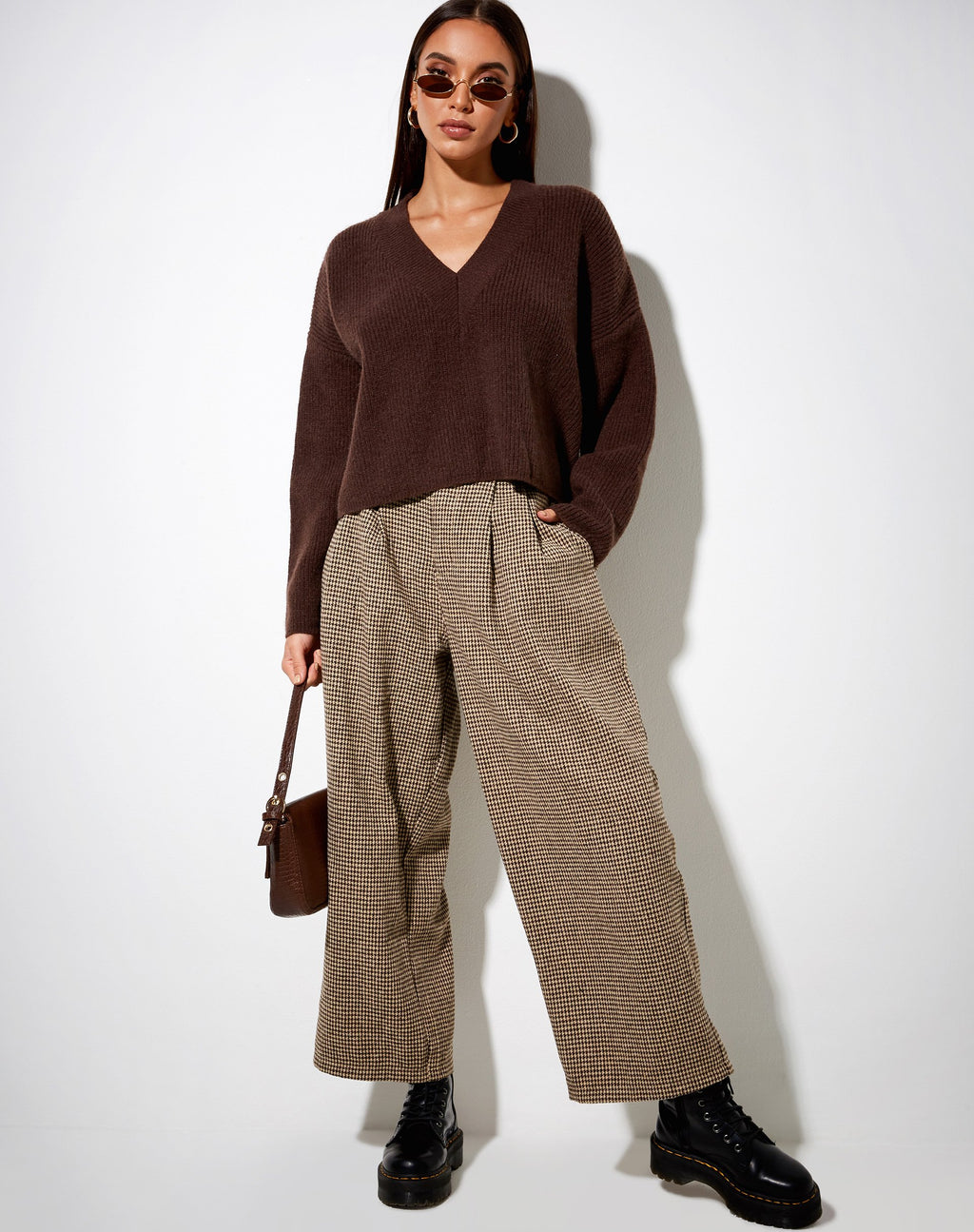 Maglione Mabel in maglia marrone cioccolato