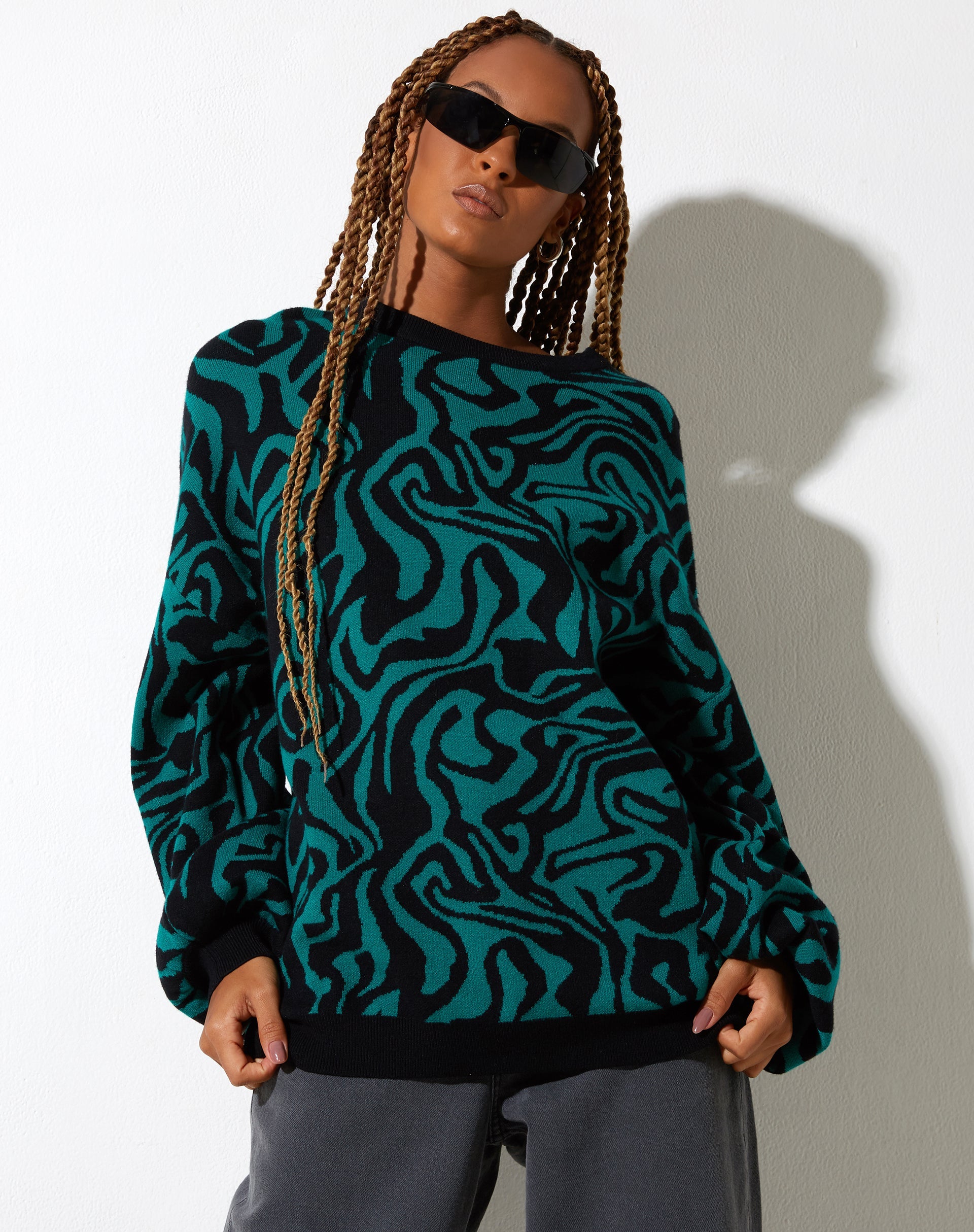 Immagine di Mably Jumper in verde frastagliato e nero
