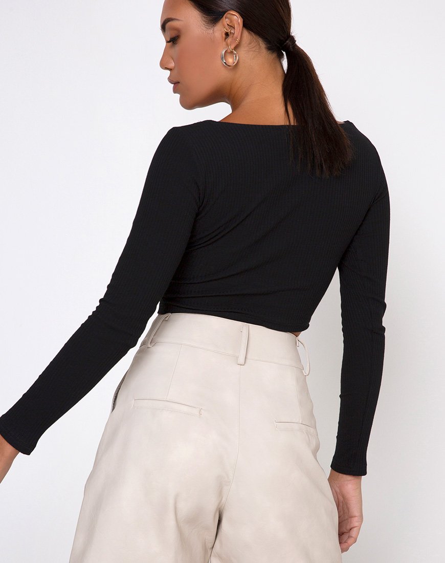 Immagine di Maby Crop Top Rib Nero