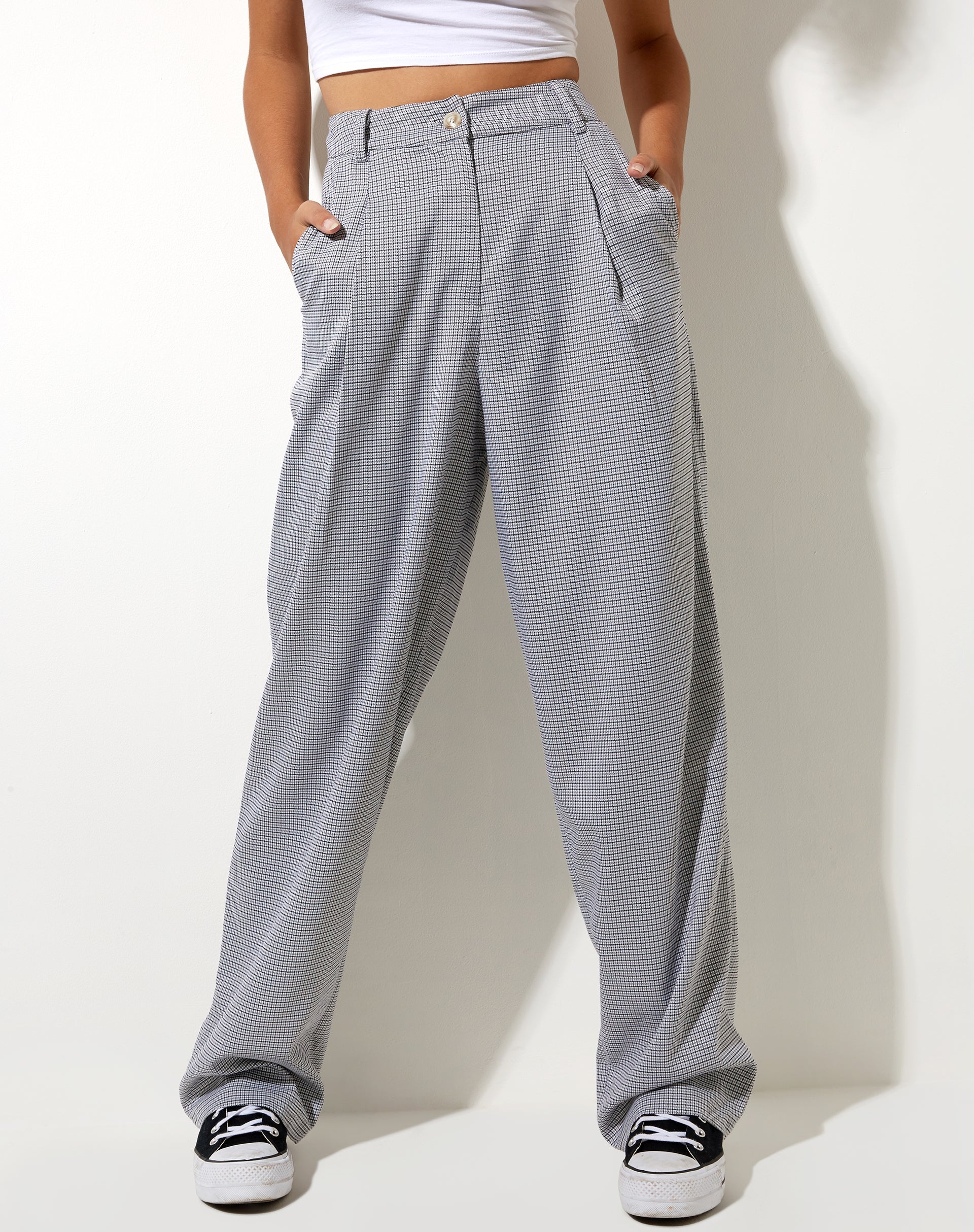 Immagine di Sakila Pantalone piccolo a quadri nero grigio