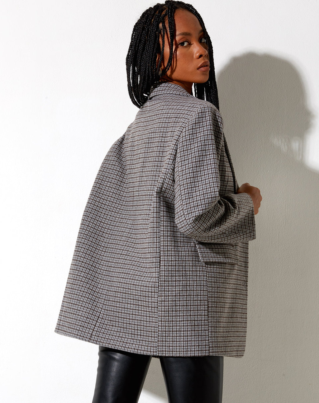 Blazer Maiwa in lana grigio e nero
