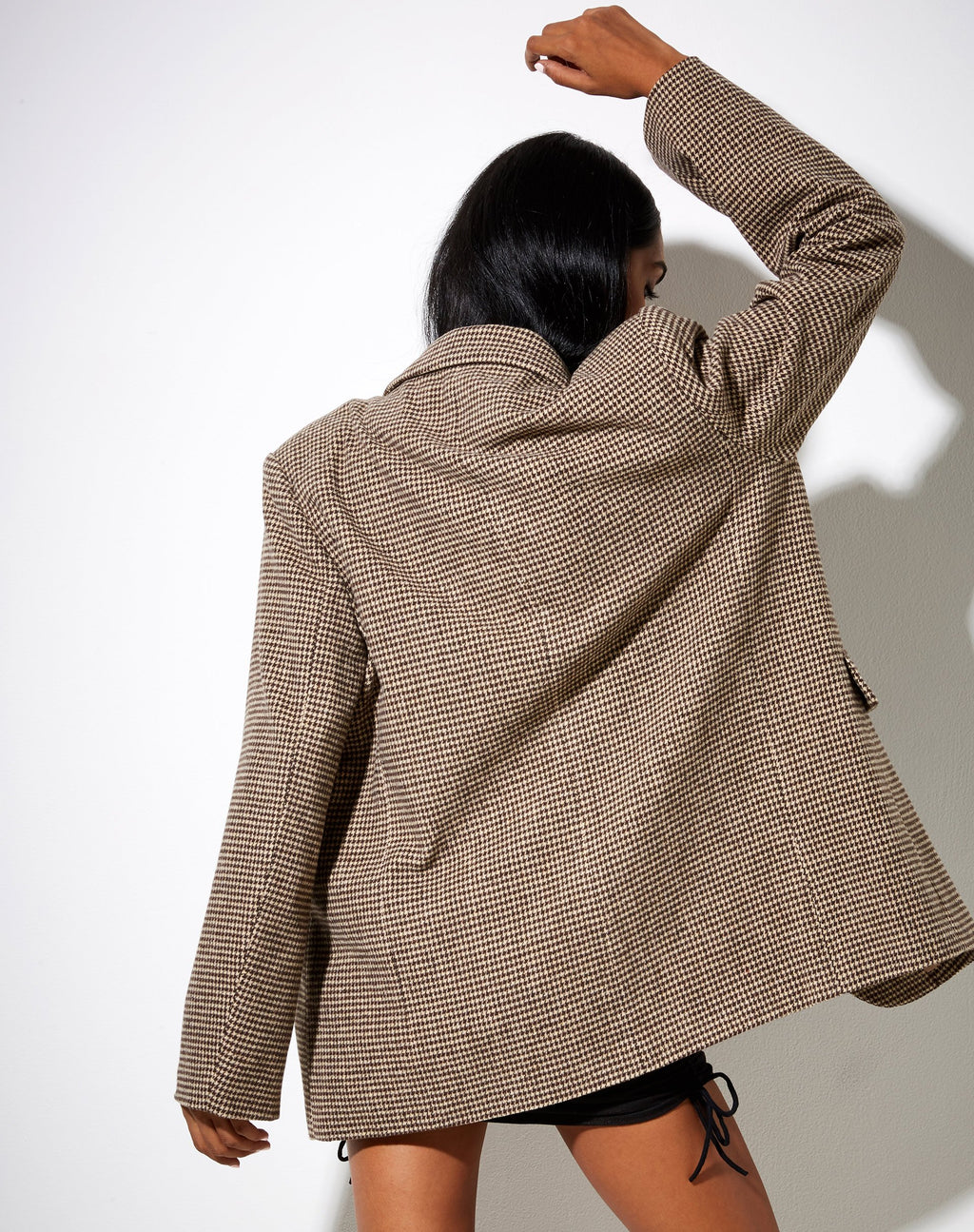 Blazer Maiwa in pied-de-poule marrone