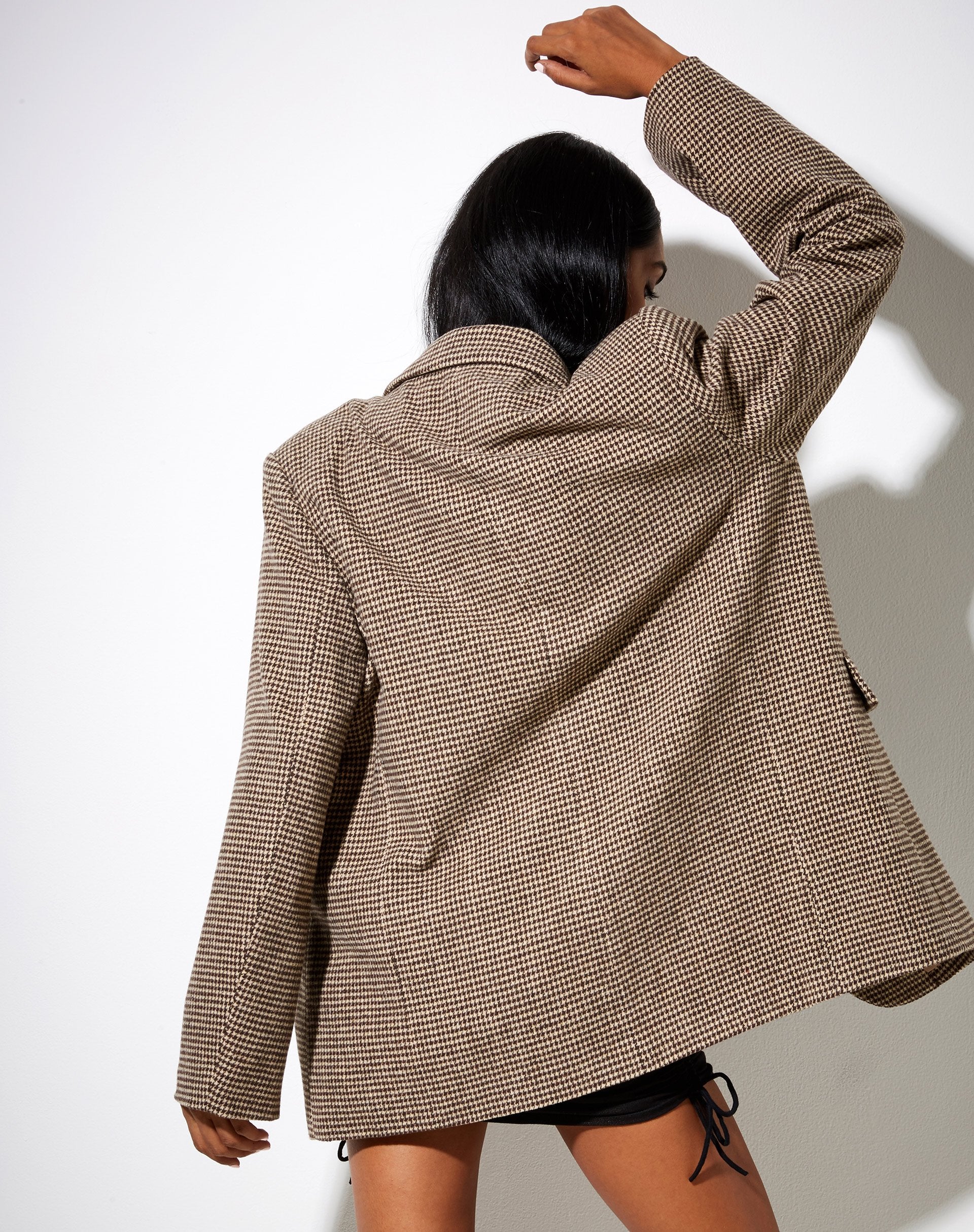 Immagine di Maiwa Blazer in pied-de-poule marrone