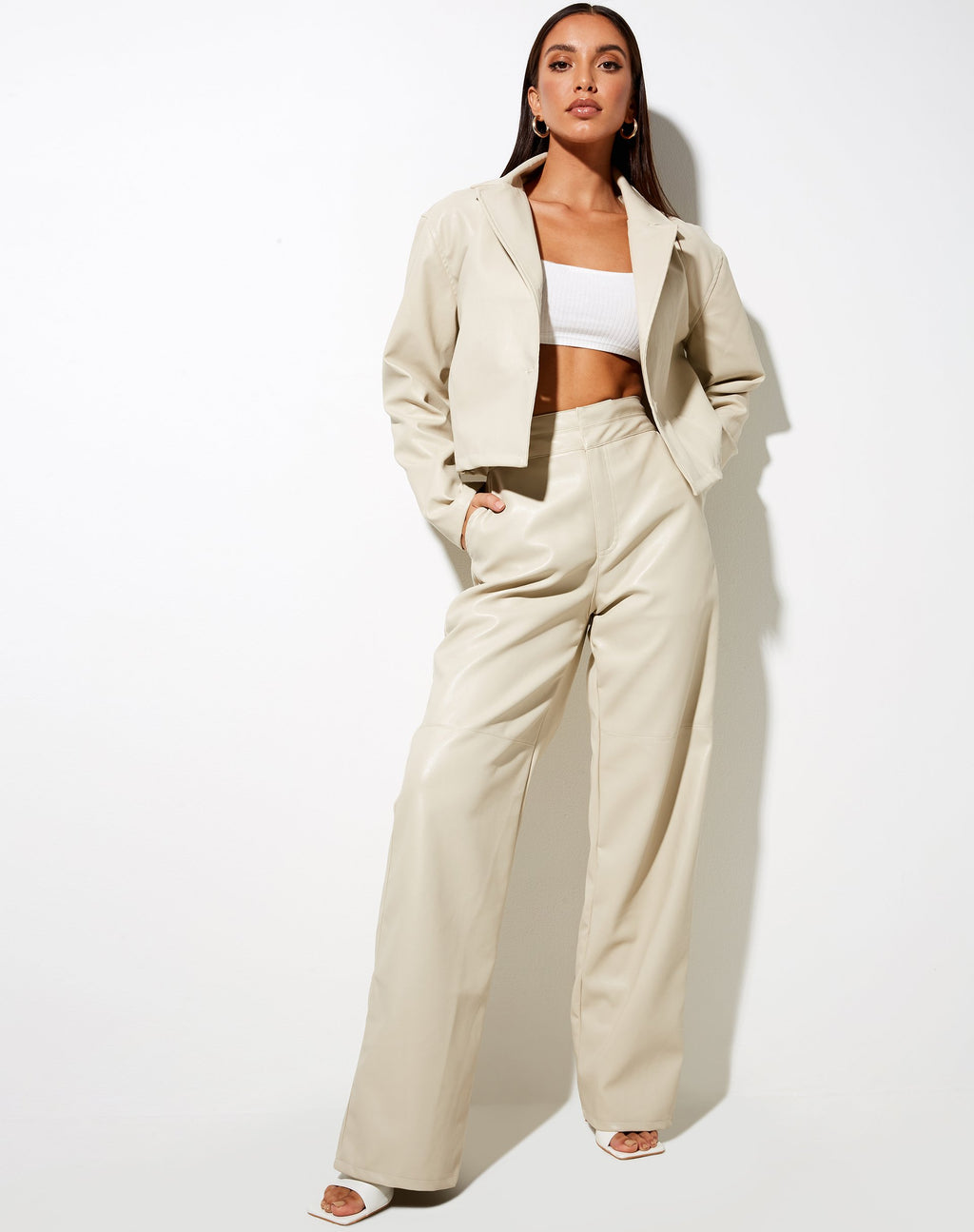 Blazer cropped Maja in Pu Ecru