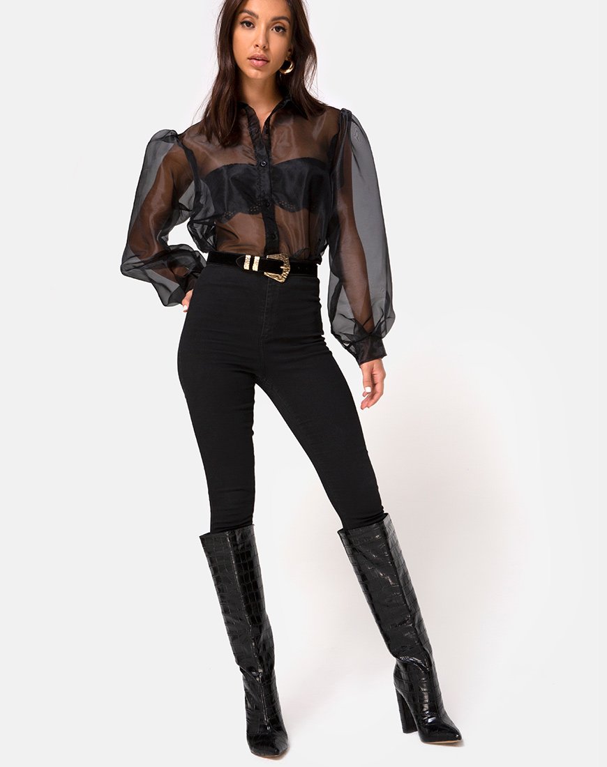 Immagine del top Makiza in organza nera