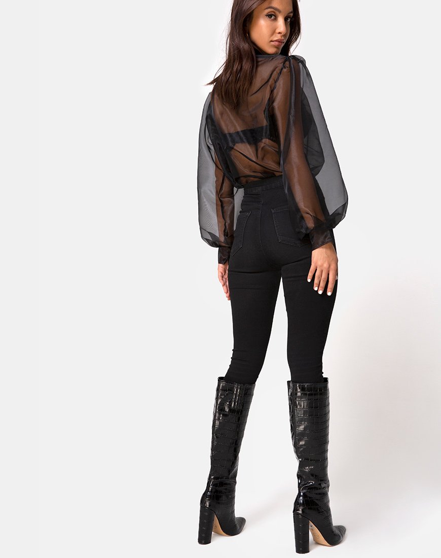 Immagine del top Makiza in organza nera