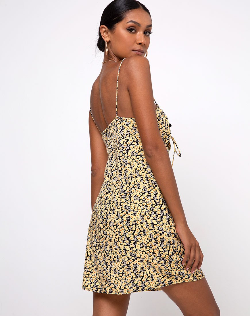 Immagine di Mala Slip Dress in Mini Bloom Giallo