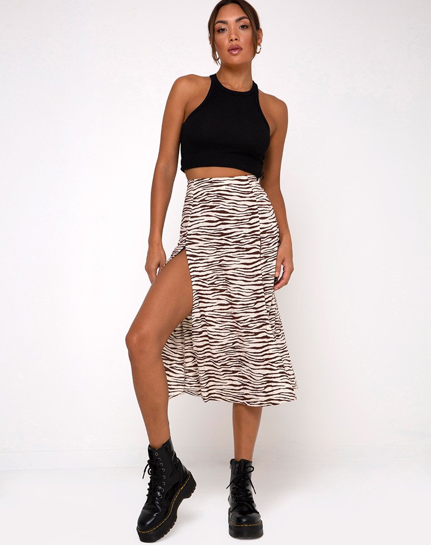Immagine della Gonna Malika Midi in Easy Tiger Cocoa