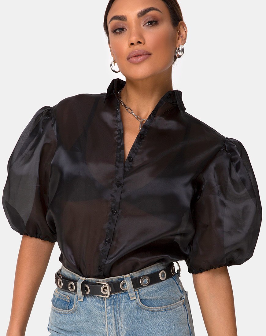 Camicetta Maloney in organza nera
