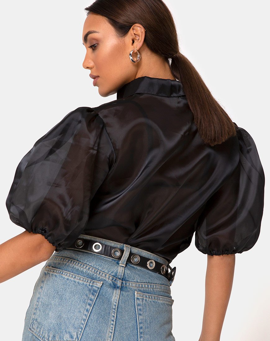 Camicetta Maloney in organza nera
