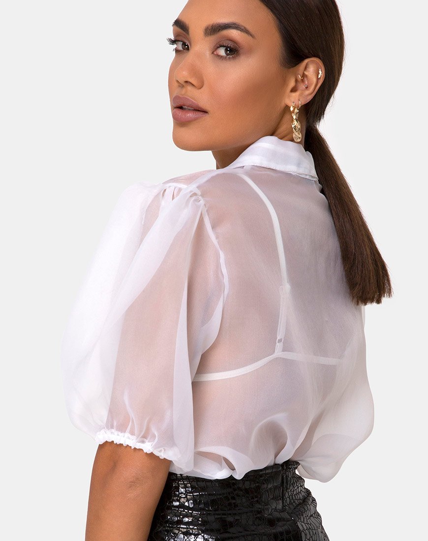 Camicetta Maloney in organza bianca