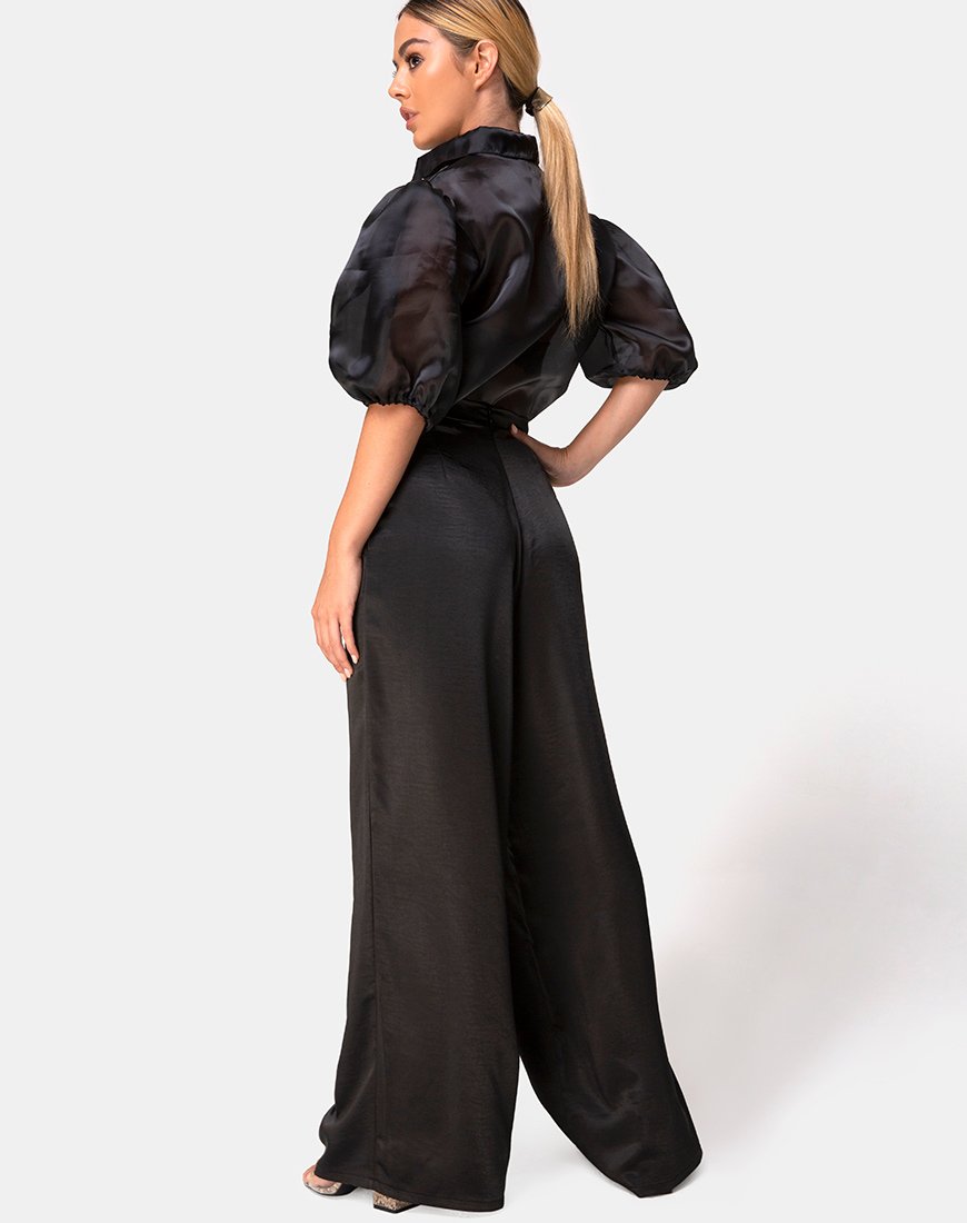 Immagine dei pantaloni Mara in raso nero