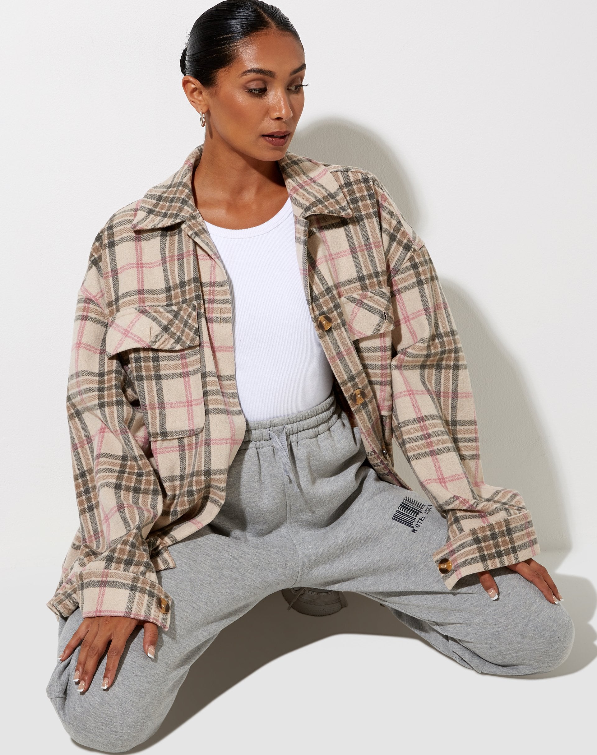 Immagine di Marcel Shirt in Big Check Pink White Tan