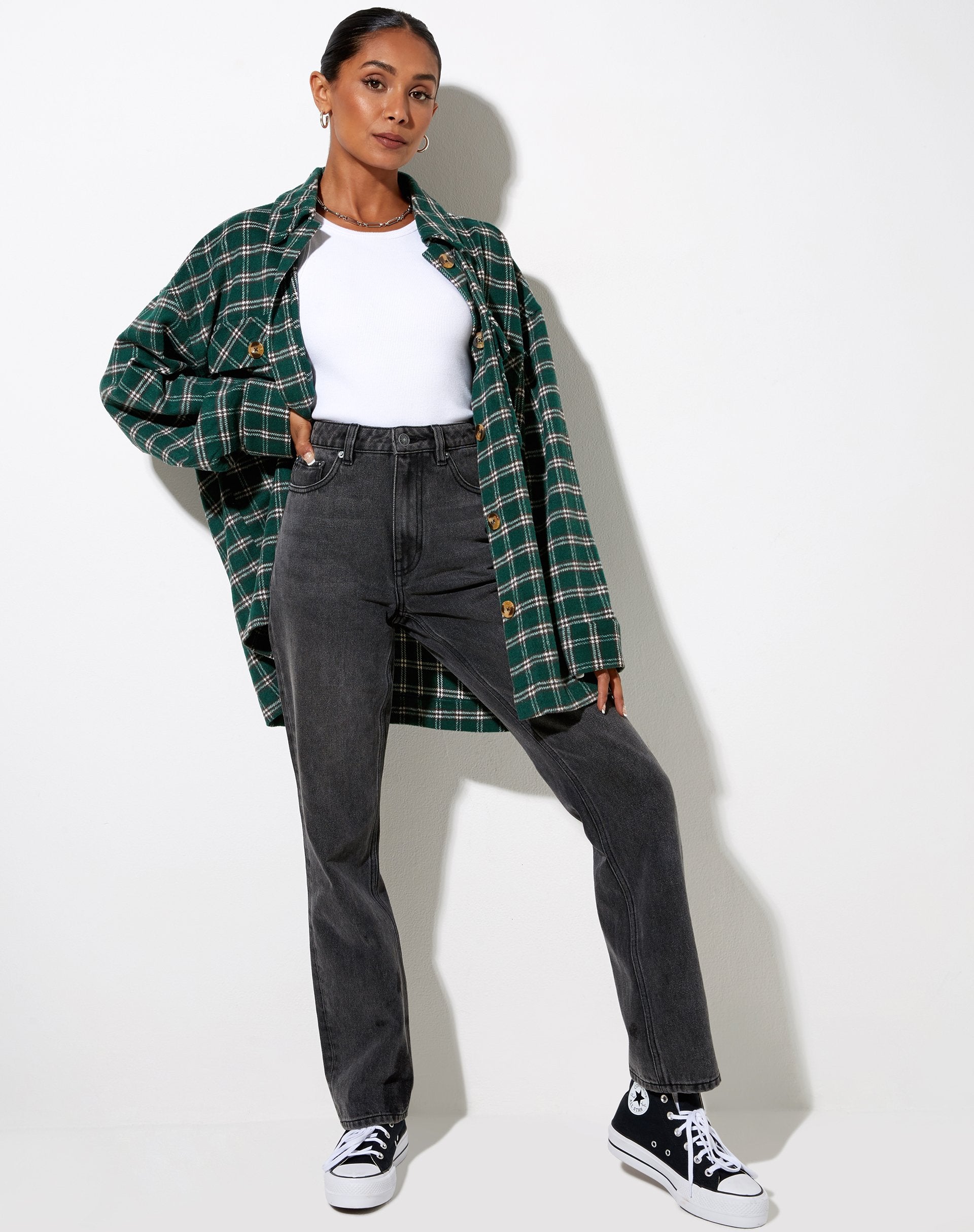 Immagine di Marcel Shirt in Check Nero e Verde