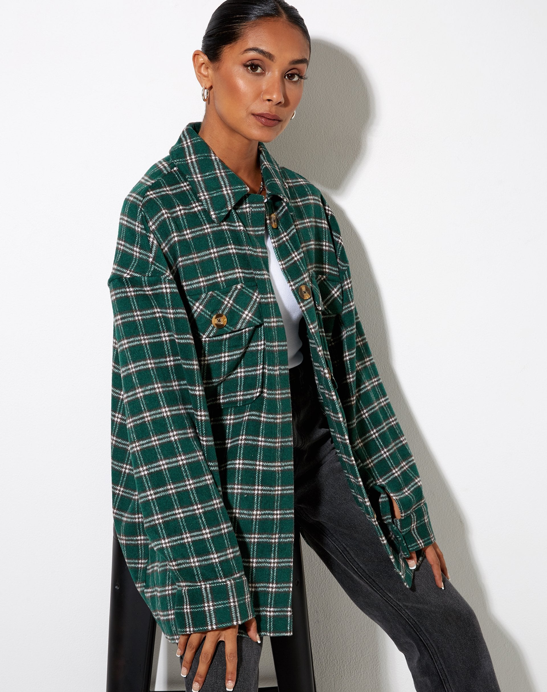 Immagine di Marcel Shirt in Check Nero e Verde
