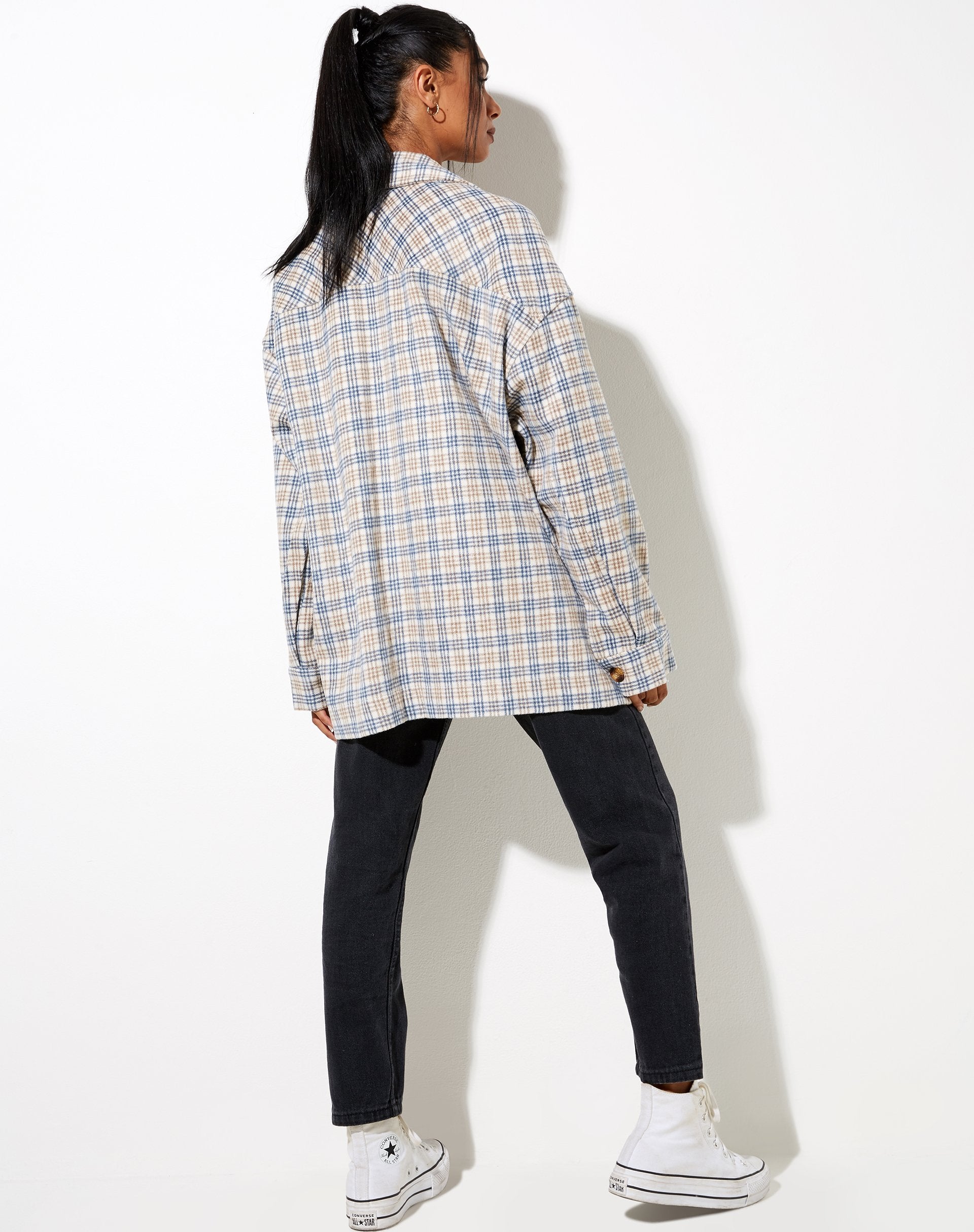 Immagine di Marcel Shirt in Small Check White Blue Tan