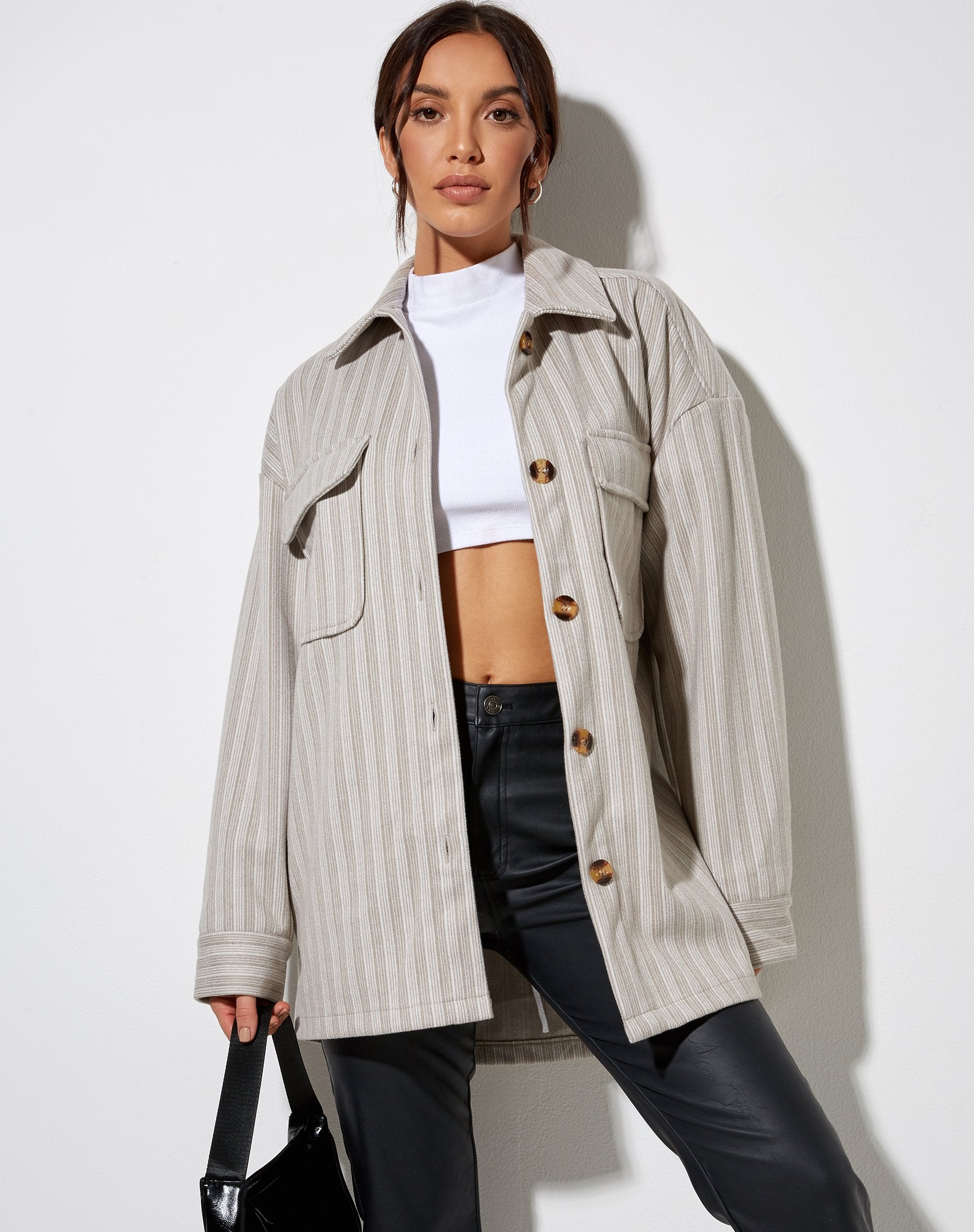 Immagine di Marcella Shirt in Stripe Tonal Grey