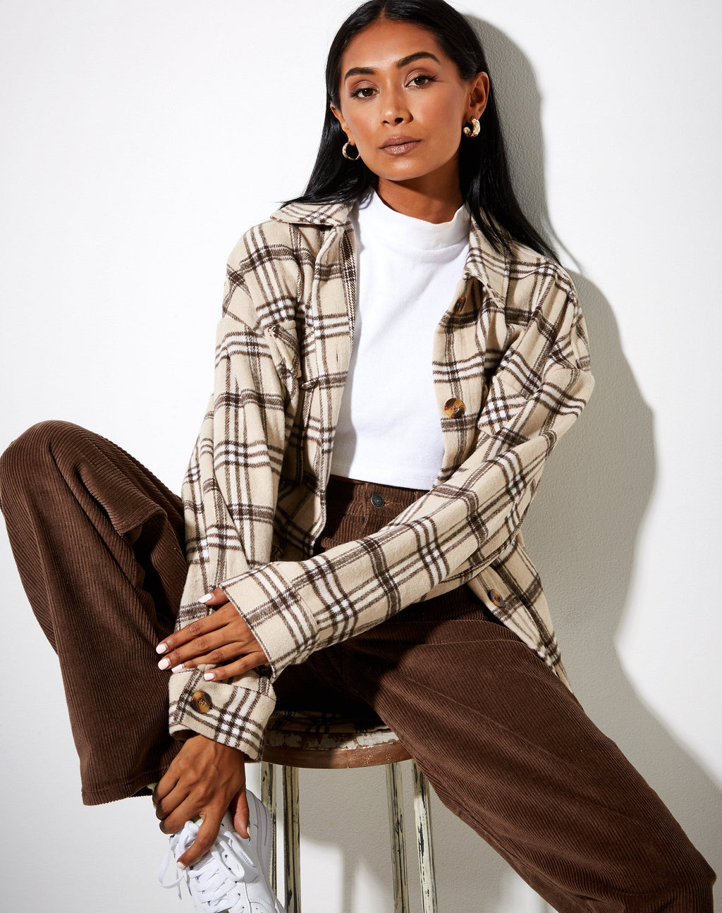 Camicia Marcella a quadri Light Tan