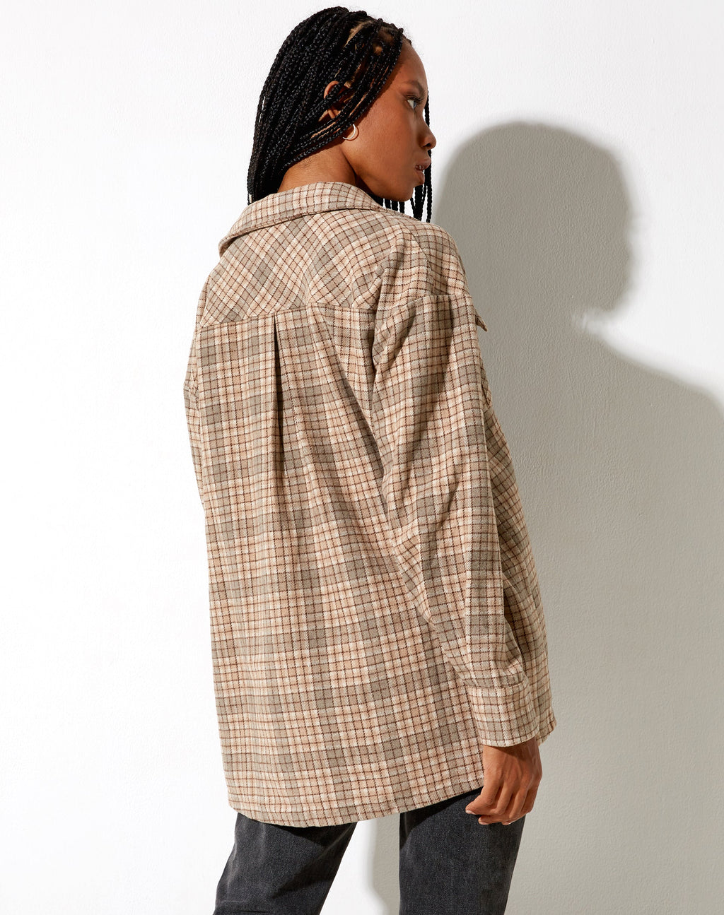 Camicia Marcella in grigio, marrone e tan